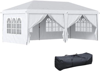 Outsunny Faltpavillon Metall 295 x 270 x 585 cm wei&szlig; (800000742825)