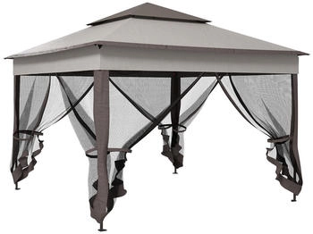 Outsunny Faltpavillon Metall 325 x 270 x 325 cm hellgrau (800000742820)