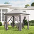 Outsunny Faltpavillon Metall 405 x 285 x 405 cm braun (800000742806)