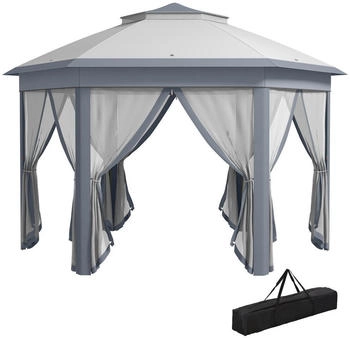 Outsunny Faltpavillon Metall 405 x 285 x 405 cm grau (800000742793) Outsunny Faltpavillon Metall 405 x 285 x 405 cm grau (800000742793)