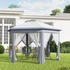 Outsunny Faltpavillon Metall 405 x 285 x 405 cm grau (800000742793)