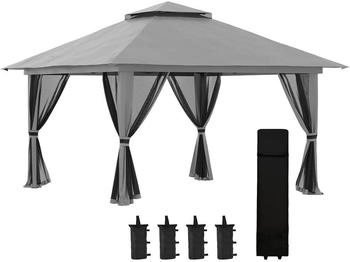 Outsunny Faltpavillon Metall/Textil 392 x 283 x 392 cm dunkelgrau (800000731044) Outsunny Faltpavillon Metall/Textil 392 x 283 x 392 cm dunkelgrau (800000731044)