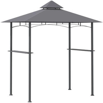 Outsunny Grillpavillon Metall/Kunststoff 148 x 252 x 245 cm grau/schwarz (800000805221)