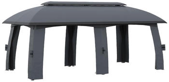 Outsunny Pavillon Metall 600 x 278 x 300 cm dunkelgrau (800000710766)