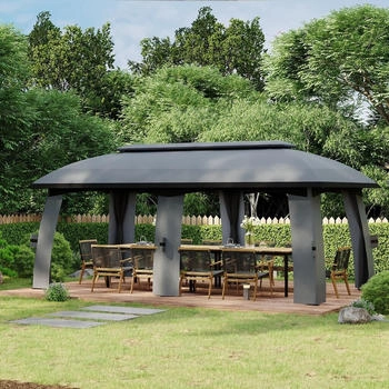 Outsunny Pavillon Metall 600 x 278 x 300 cm dunkelgrau (800000710766) – Outsunny Pavillon Metall 600 x 278 x 300 cm dunkelgrau (800000710766) für großzügigen Outdoor-Komfort