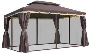 Outsunny Pavillon Metall/Kunststoff 290 x 280 x 390 cm dunkelbraun/schwarz (800000741114)