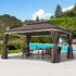 Outsunny Pavillon Metall/Kunststoff 290 x 280 x 390 cm dunkelbraun/schwarz (800000741114)