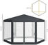 Outsunny Pavillon Metall/Kunststoff 341,2 x 250 x 394 cm dunkelgrau (800000741120)