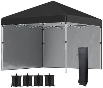 Outsunny Pavillon Metall/Textil 297 x 274 x 297 cm schwarz (800000741118)