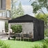 Outsunny Pavillon Metall/Textil 297 x 274 x 297 cm schwarz (800000741118)