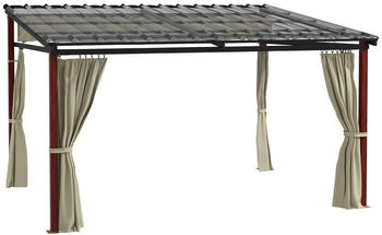 Outsunny Pergola Kunststoff 300 x 255 x 345 cm beige (800000743532)