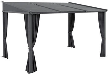 Outsunny Pergola Metall/Kunststoff 255 x 242 x 365 cm dunkelgrau (800000734318)