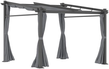 Outsunny Pergola Metall/Kunststoff 295 x 230 x 297 cm dunkelgrau (800000734308)
