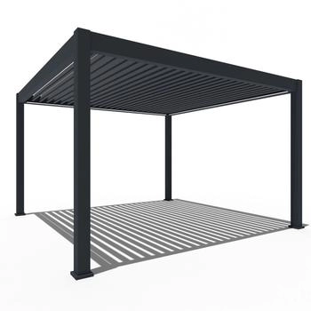 Weide Elektrische Deluxe Plus Aluminium Pergola 4 x 4 m mit LED