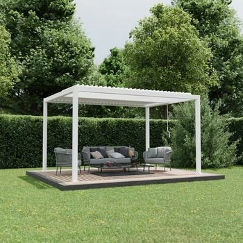 Ximax Pergola Shade Aluminium 300 x 400 cm wei&szlig; mit Beleuchtung