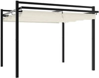 vidaXL Gartenpavillon mit ausziehbarem Dach Creme 3x3 m Aluminium
