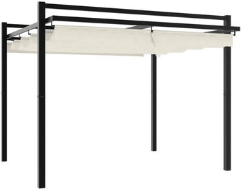 vidaXL Gartenpavillon mit ausziehbarem Dach creme 3 x 3 m Aluminium