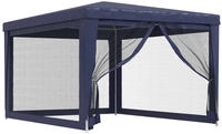 vidaXL Partyzelt mit 4 Mesh-Seitenw&auml;nden Blau 3x4 m HDPE