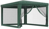 vidaXL Partyzelt mit 4 Mesh-Seitenw&auml;nden Gr&uuml;n 3x4 m HDPE