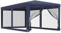 Partyzelt Mit 6 Mesh-seitenw&auml;nden Blau 3x6 M Hdpe - Vidaxl