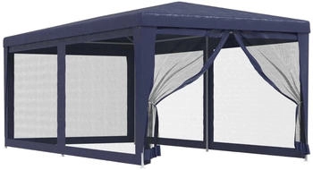 vidaXL Partyzelt mit 6 Mesh-Seitenwänden blau 3 x 6 m HDPE
