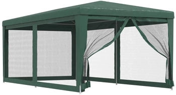 vidaXL Partyzelt mit 6 Mesh-Seitenwänden grün 3 x 6 m HDPE