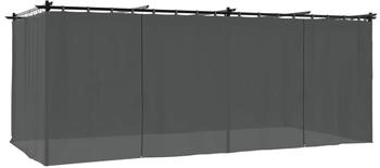 vidaXL Pavillon mit Vorhängen anthrazit 6 x 3 m Stahl