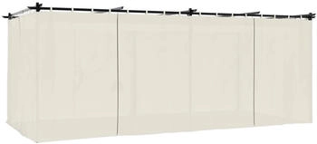 vidaXL Pavillon mit Vorhängen creme 6 x 3 m Stahl
