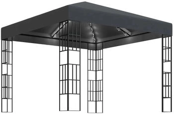 vidaXL Pavillon mit LED-Lichterkette 3 x 3 m anthrazit