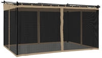vidaXL 4003913, vidaXL Pavillon mit Netzw&auml;nden Taupe 4x3 m Stahl