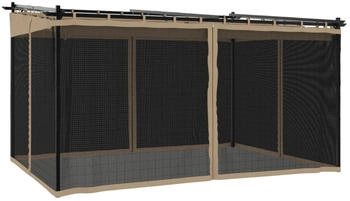 vidaXL Pavillon mit Netzwänden taupe 4 x 3 m Stahl