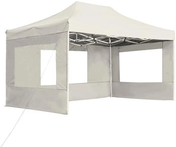 vidaXL Profi-Partyzelt faltbar mit Wänden Aluminium 4,5 x 3 m creme