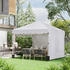 Outsunny Faltpavillon Metall 297 x 274 x 297 cm weiß (800000742821)