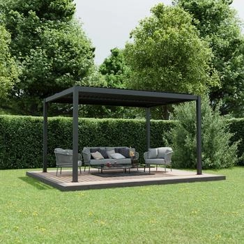 Ximax Pergola Shade Aluminium elektrisch 300 x 400 cm grau mit Beleuchtung
