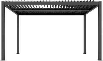 Ximax Pergola Shade Aluminium elektrisch 300 x 400 cm grau mit Beleuchtung – Flexibler Sonnenschutz für maximalen Outdoor-Genuss