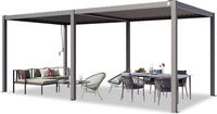 Primeyard Pergola 3x6 M Aluminium-pfosten Mit Lamellendach Aus Stahl Graue
