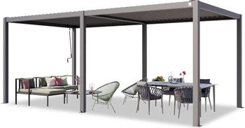 Toolport Pergola 3x6m mit Lamellendach (grau)