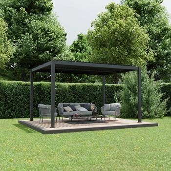 Ximax Pergola Shade Aluminium 300 x 400 cm dunkelgrau mit Beleuchtung