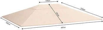 QUICK STAR Ersatzdach 250g Garten Pavillon 3x4m Sand