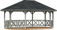 Palmako Holzpavillon "Betty" BxT: 615x551 cm, grau