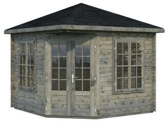 Palmako Pavillon Melanie quadratisch mit Ausschnitt 280 x 302 x 280 cm grau