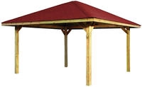 weka Pavillon "Gartenoase 651 A Gr.2, inkl. roten Dachschindeln" 19 mm Massivholzdach