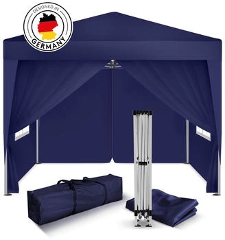 Kronenburg Faltpavillon 2x2m wasserdicht mit 4 Seitenteilen blau