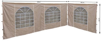 QUICK STAR 2 Seitenteile mit PVC Fenster 300x193cm / 400x193cm für Pavillon Sahara 3x4m Sand