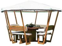 promadino Holzpavillon "Rosenheim" BxT: 304x304 cm, inkl. Sitzgruppe