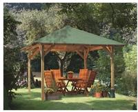 Karibu Pavillon "Cordoba" BxTxH: 357x357x297 cm, mit schwarzen Dachschindeln