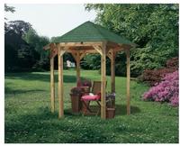 Karibu Pavillon "Lissabon" BxTxH: 260x299x280 cm, mit schwarzen Dachschindeln