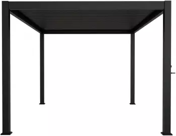 Juskys Lamellendach Tahiti 3 x 4 m Stahl anthrazit – Juskys Lamellendach Tahiti 3 x 4 m Stahl anthrazit für flexiblen Sonnenschutz