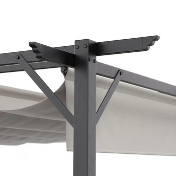 Blumfeldt Pantheon Robust Pergola 3 x 3 m beige – Freistehende Montage erweitert die Terrasse dauerhaft