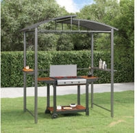 vidaXL Grillpavillon mit Seitenregalen Anthrazit 210x114x230 cm Stahl